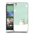 Дизайнерский пластиковый чехол для HTC Desire 816 Снеговики