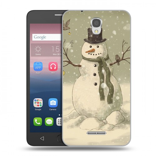 Дизайнерский силиконовый чехол для Alcatel Pop 4 Снеговики