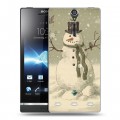 Дизайнерский пластиковый чехол для Sony Xperia S Снеговики