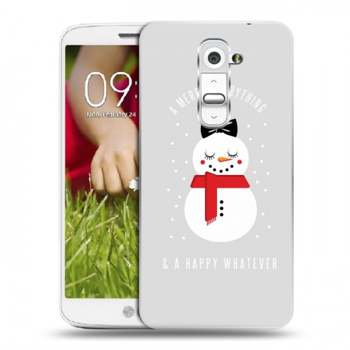 Дизайнерский пластиковый чехол для LG Optimus G2 mini Снеговики