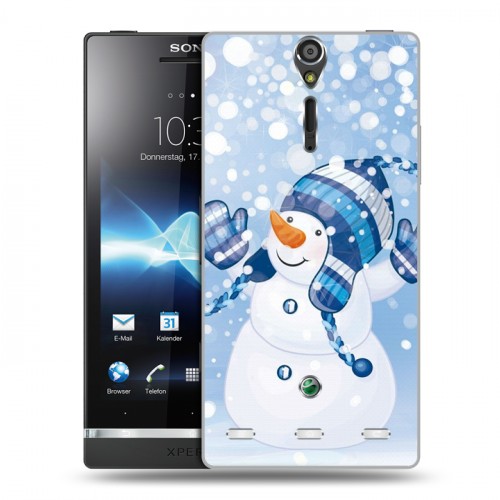 Дизайнерский пластиковый чехол для Sony Xperia S Снеговики