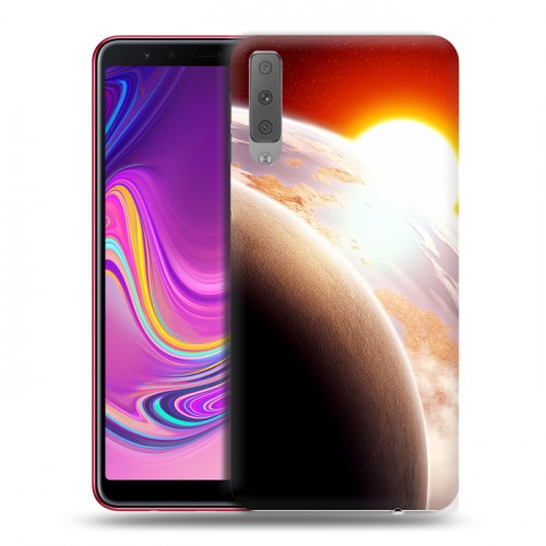 Дизайнерский силиконовый с усиленными углами чехол для Samsung Galaxy A7 (2018) Солнце