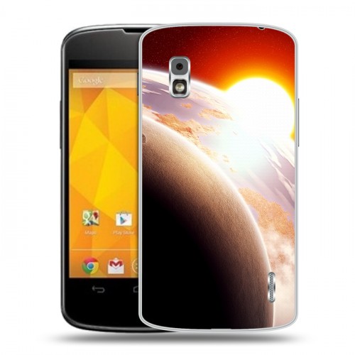 Дизайнерский пластиковый чехол для LG Google Nexus 4 Солнце