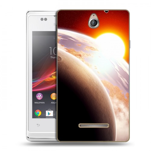 Дизайнерский пластиковый чехол для Sony Xperia E Солнце