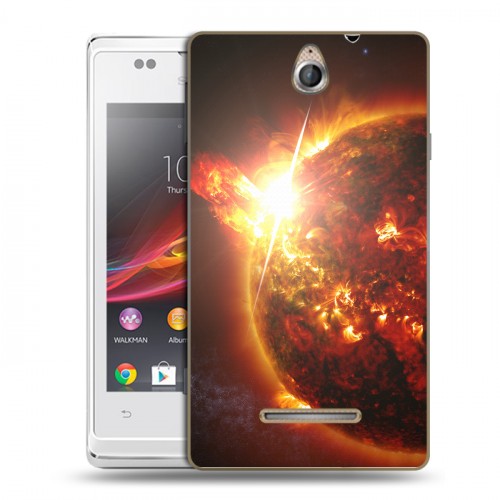 Дизайнерский пластиковый чехол для Sony Xperia E Солнце