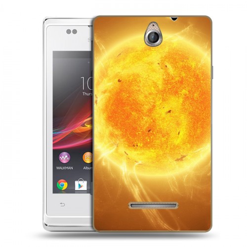 Дизайнерский пластиковый чехол для Sony Xperia E Солнце