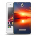 Дизайнерский пластиковый чехол для Sony Xperia E Солнце