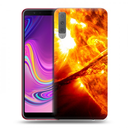 Дизайнерский силиконовый с усиленными углами чехол для Samsung Galaxy A7 (2018) Солнце
