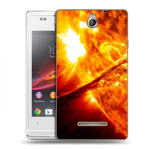 Дизайнерский пластиковый чехол для Sony Xperia E Солнце