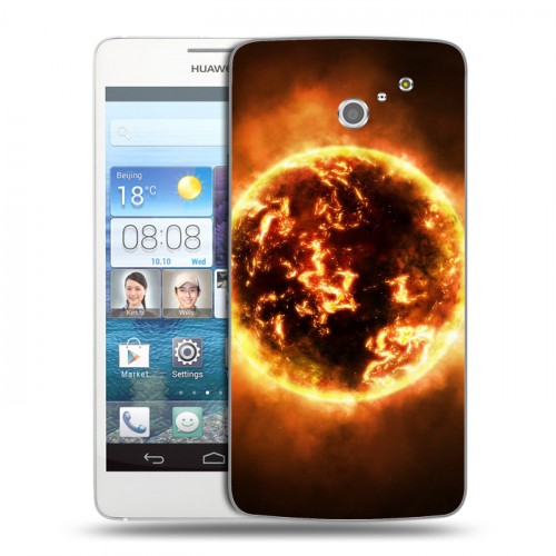 Дизайнерский пластиковый чехол для Huawei Ascend D2 Солнце