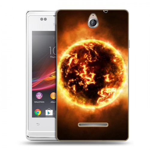 Дизайнерский пластиковый чехол для Sony Xperia E Солнце