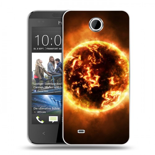 Дизайнерский пластиковый чехол для HTC Desire 300 Солнце