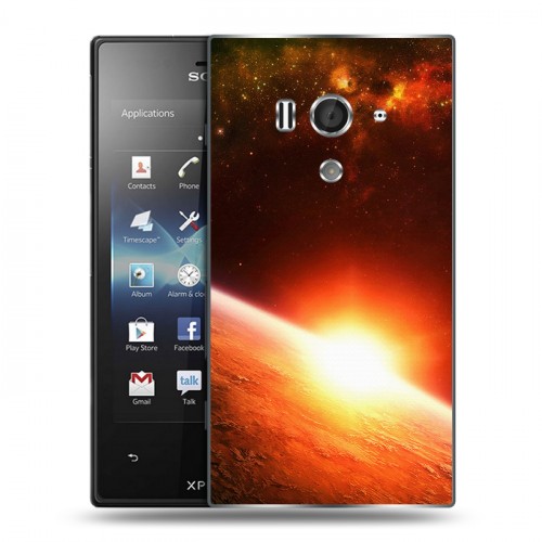 Дизайнерский пластиковый чехол для Sony Xperia acro S Солнце