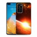 Дизайнерский силиконовый с усиленными углами чехол для Huawei P40 Солнце