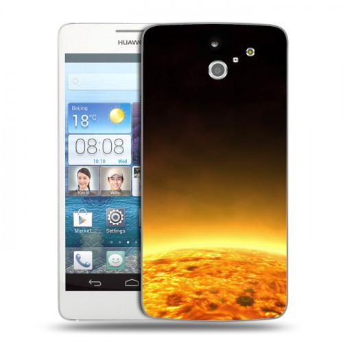 Дизайнерский пластиковый чехол для Huawei Ascend D2 Солнце