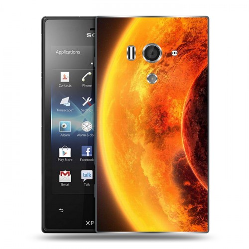 Дизайнерский пластиковый чехол для Sony Xperia acro S Солнце