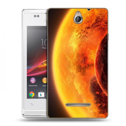 Дизайнерский пластиковый чехол для Sony Xperia E Солнце