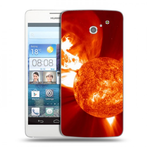 Дизайнерский пластиковый чехол для Huawei Ascend D2 Солнце