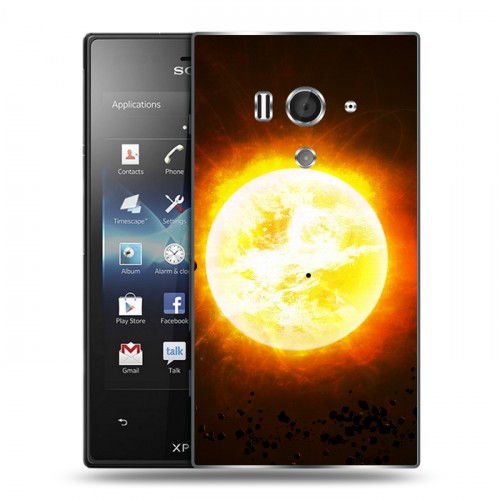 Дизайнерский пластиковый чехол для Sony Xperia acro S Солнце