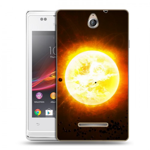 Дизайнерский пластиковый чехол для Sony Xperia E Солнце