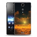 Дизайнерский пластиковый чехол для Sony Xperia TX Солнце