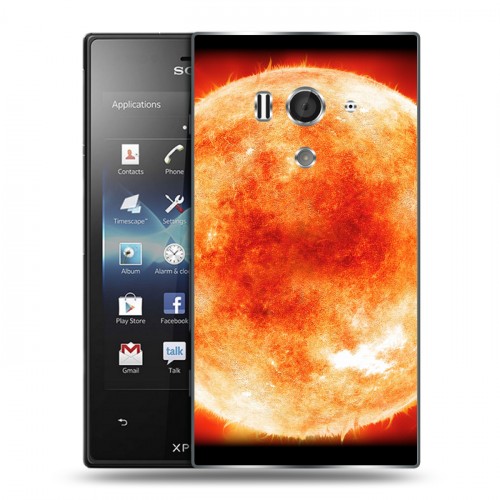 Дизайнерский пластиковый чехол для Sony Xperia acro S Солнце