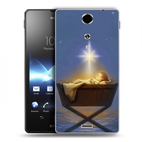 Дизайнерский пластиковый чехол для Sony Xperia TX Рождество Христово