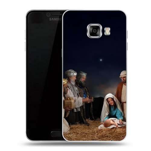 Дизайнерский пластиковый чехол для Samsung Galaxy C5 Рождество Христово