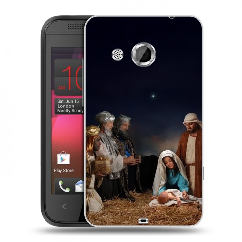 Дизайнерский пластиковый чехол для HTC Desire 200 Рождество Христово