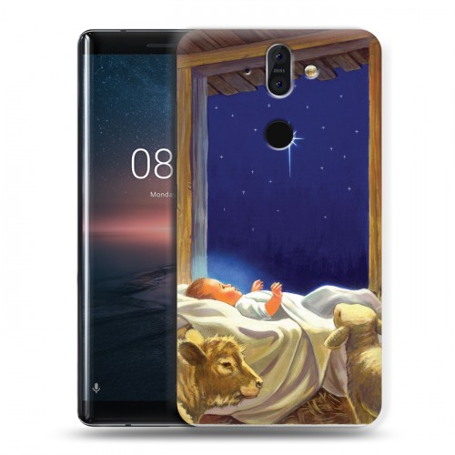 Дизайнерский пластиковый чехол для Nokia 8 Sirocco Рождество Христово