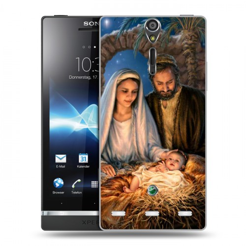 Дизайнерский пластиковый чехол для Sony Xperia S Рождество Христово