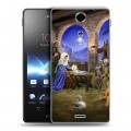 Дизайнерский пластиковый чехол для Sony Xperia TX Рождество Христово