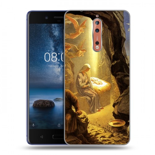 Дизайнерский пластиковый чехол для Nokia 8 Рождество Христово