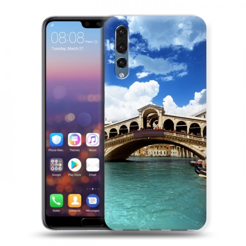 Дизайнерский силиконовый с усиленными углами чехол для Huawei P20 Pro Венеция