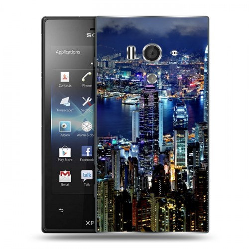 Дизайнерский пластиковый чехол для Sony Xperia acro S Гонконг