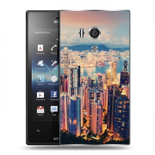 Дизайнерский пластиковый чехол для Sony Xperia acro S Гонконг