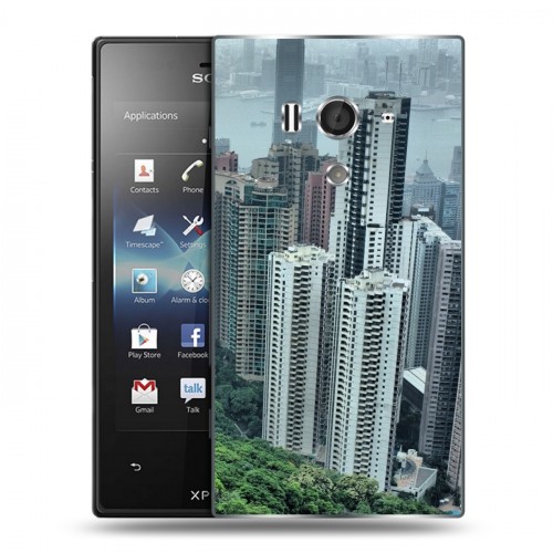 Дизайнерский пластиковый чехол для Sony Xperia acro S Гонконг