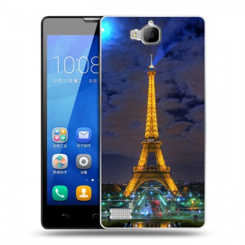 Дизайнерский пластиковый чехол для Huawei Honor 3c Париж