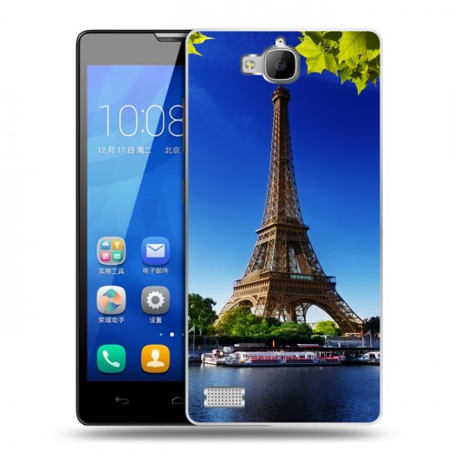 Дизайнерский пластиковый чехол для Huawei Honor 3c Париж
