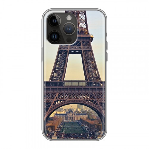 Дизайнерский силиконовый с усиленными углами чехол для Iphone 14 Pro Max Париж