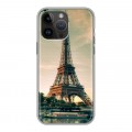 Дизайнерский силиконовый с усиленными углами чехол для Iphone 14 Pro Max Париж
