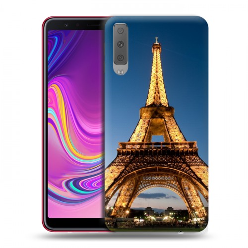 Дизайнерский силиконовый с усиленными углами чехол для Samsung Galaxy A7 (2018) Париж