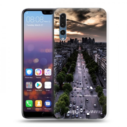 Дизайнерский силиконовый с усиленными углами чехол для Huawei P20 Pro Париж