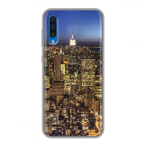 Дизайнерский силиконовый с усиленными углами чехол для Samsung Galaxy A50 Нью-Йорк