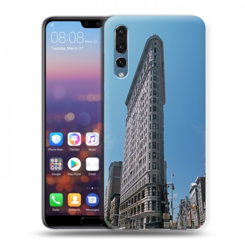 Дизайнерский силиконовый с усиленными углами чехол для Huawei P20 Pro Нью-Йорк