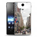 Дизайнерский пластиковый чехол для Sony Xperia TX Нью-Йорк