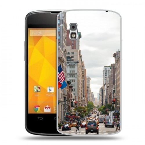 Дизайнерский пластиковый чехол для LG Google Nexus 4 Нью-Йорк