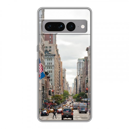 Дизайнерский силиконовый с усиленными углами чехол для Google Pixel 7 Pro Нью-Йорк