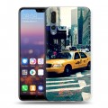 Дизайнерский силиконовый с усиленными углами чехол для Huawei P20 Pro Нью-Йорк