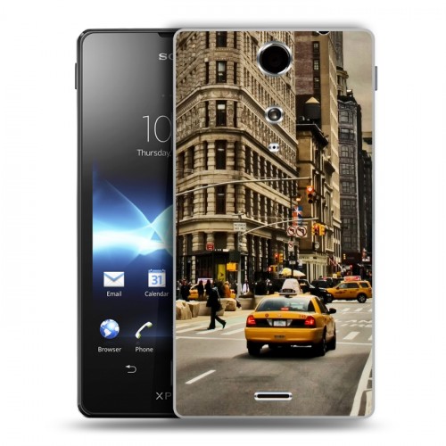 Дизайнерский пластиковый чехол для Sony Xperia TX Нью-Йорк